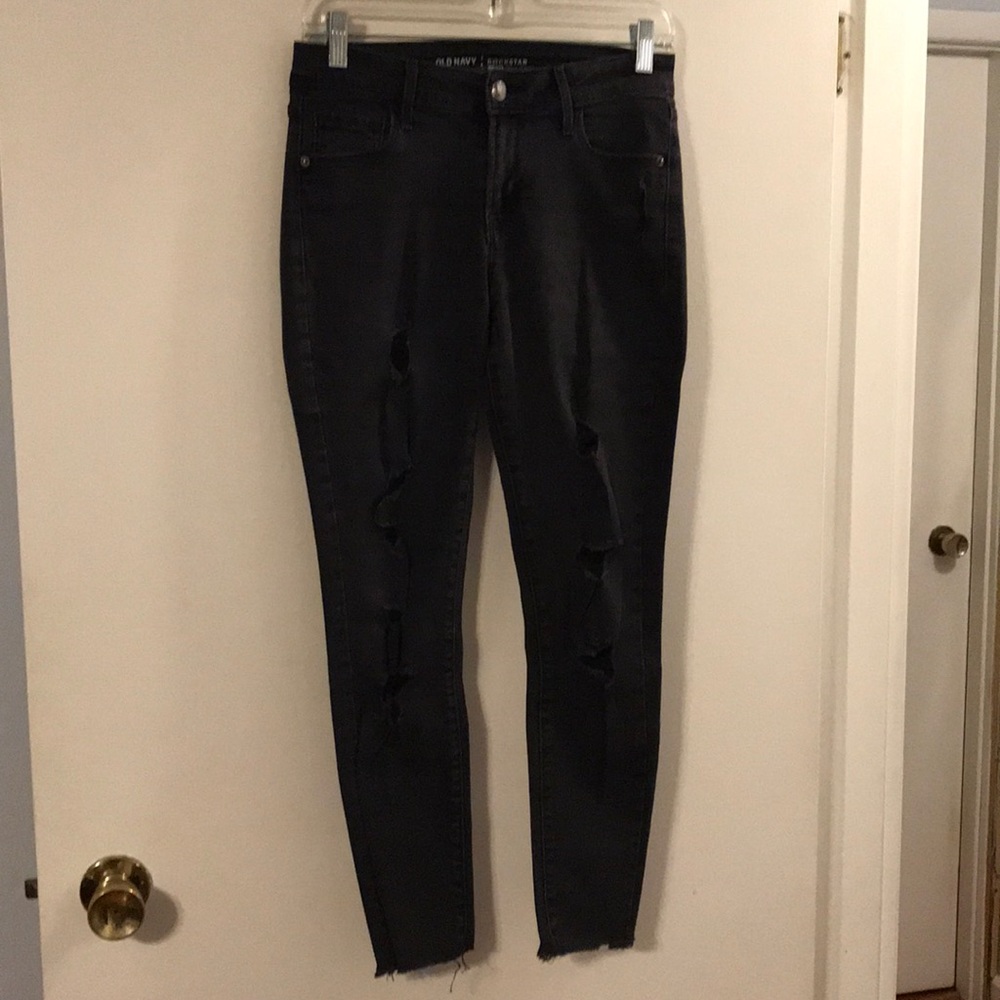 Old Navy rockstar mid-rise black jeans